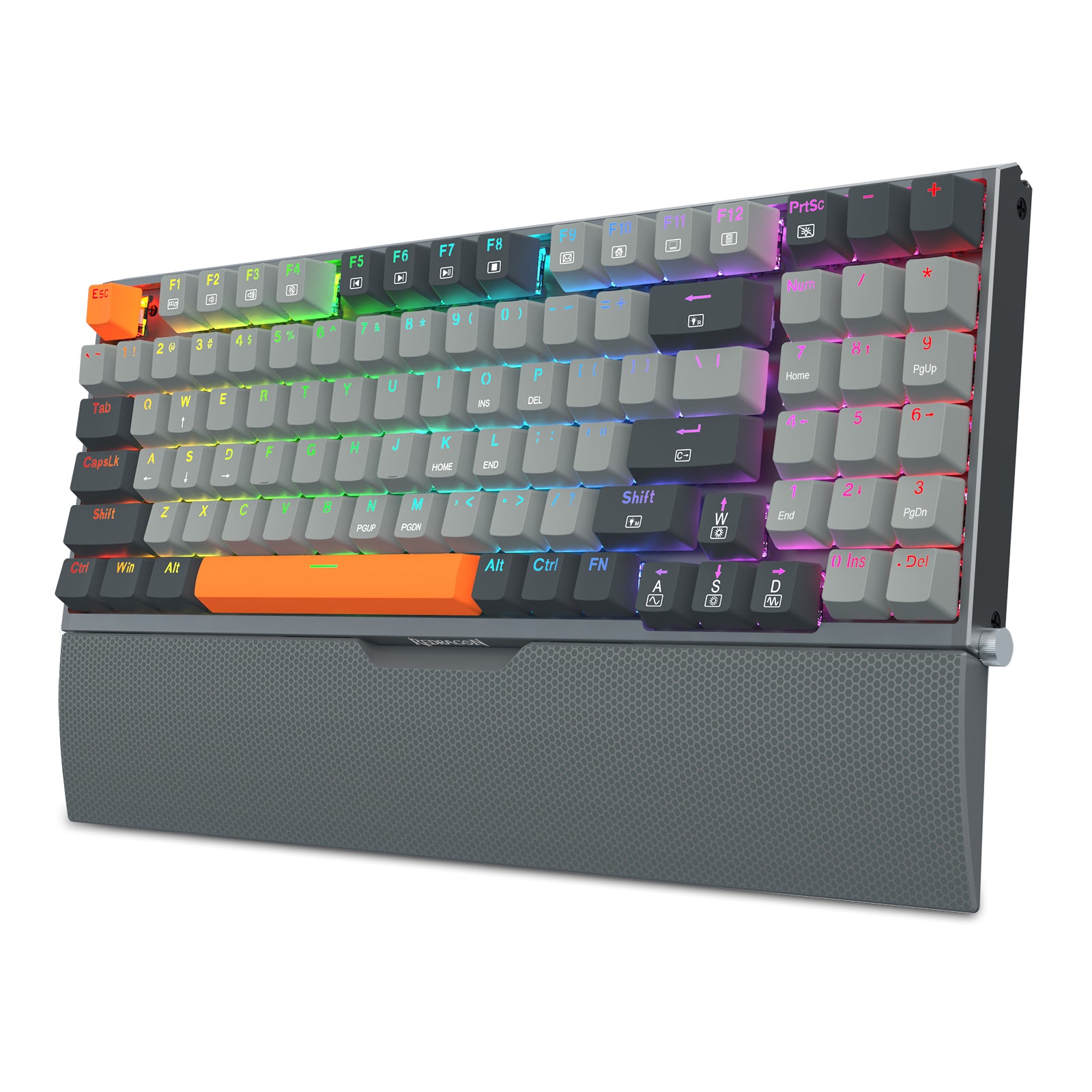 REDRAGON - Clavier mécanique filaire 94 touches en métal, avec support pour smartphone et repose-poignet