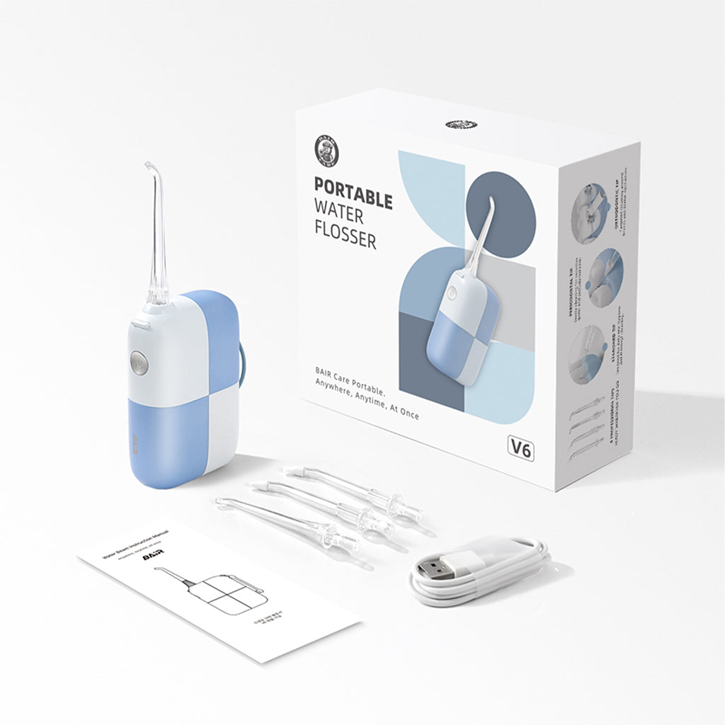 BAIR CARE V6 Hydropulseur Portable de Poche avec Réservoir Magnétique Innovant, Mode Jet Pression, Autonomie 30 Jours, Rechargeable USB, Étanche IPX7, Idéal pour les Voyages