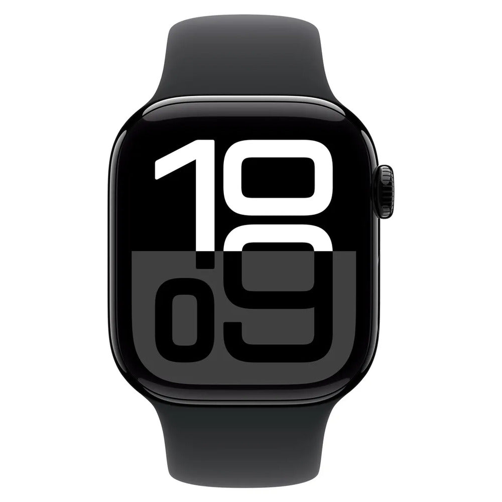 Apple Watch Series 10 GPS WiFi - 42 mm - Noir - Taille S/M - 2024 - Bracelet Sport Noir S/M