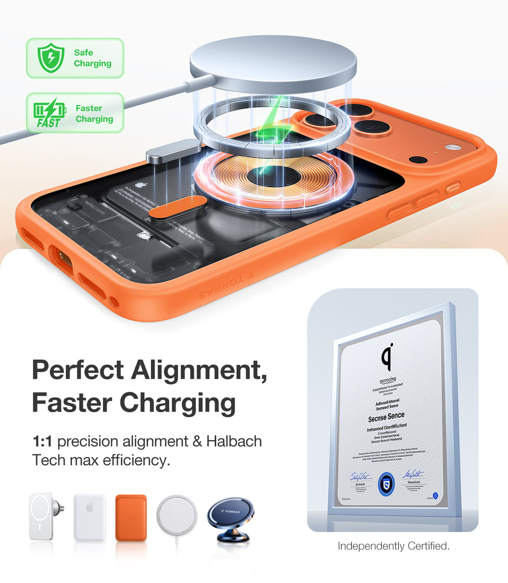 TORRAS Guardian-Magnetic Coque pour iPhone 17 Pro - Orange