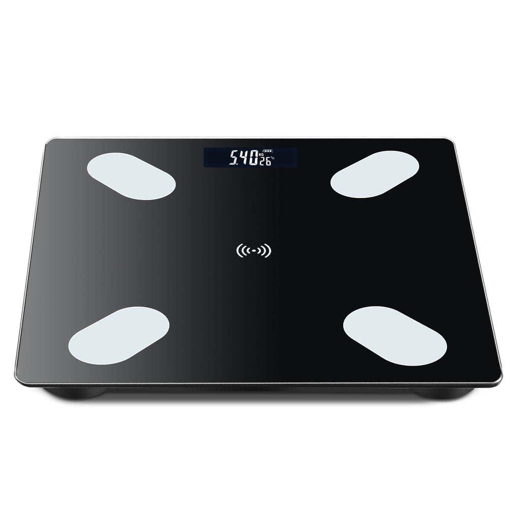 Sparoma ADL-26Black pèse-personne impédancemètre numérique noir – balance connectée Bluetooth avec suivi par application, gestion de santé multi-utilisateur, alimenté par 2 piles AAA (piles non incluses), capacité 180 kg/400 lb