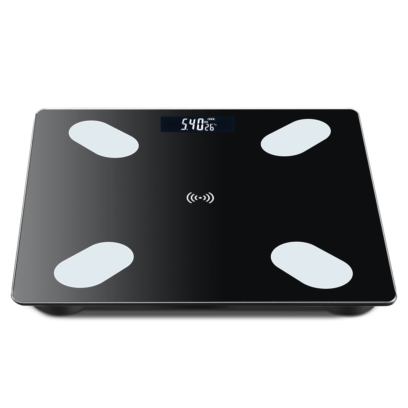 Sparoma ADL-26Black pèse-personne impédancemètre numérique noir – balance connectée Bluetooth avec suivi par application, gestion de santé multi-utilisateur, alimenté par 2 piles AAA (piles non incluses), capacité 180 kg/400 lb