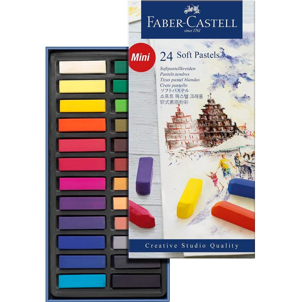 FABER-CASTELL Boîte de 24 demi pastels tendres