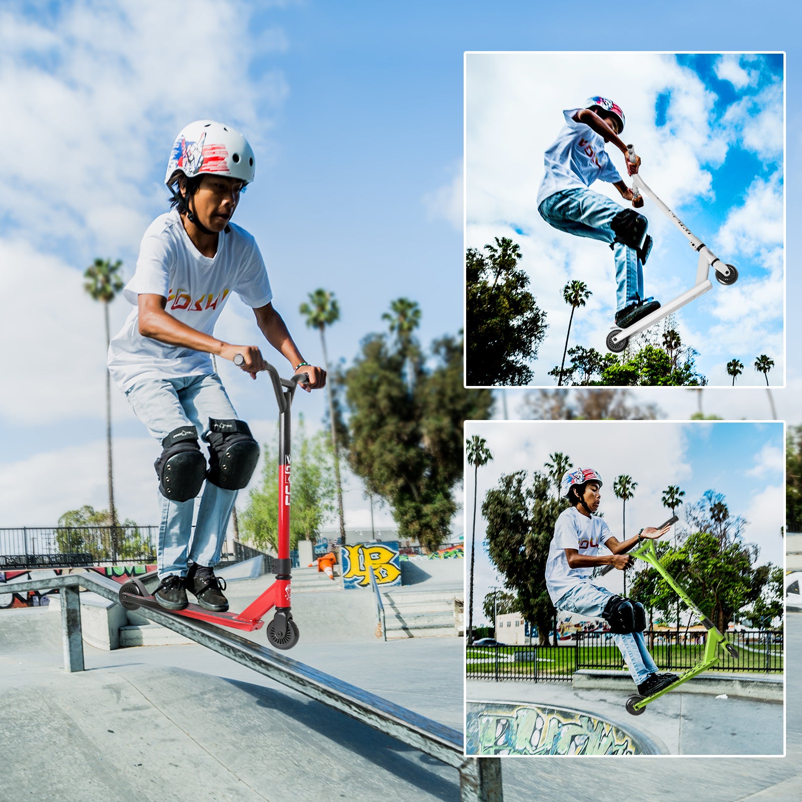 VOKUL S2 Trottinette pro complète pour enfants, garçons, filles et adolescents à partir de 6 ans - Trottinette freestyle pro pour figures et cascades - Cadeau haute performance pour figures en skatepark et dans la rue