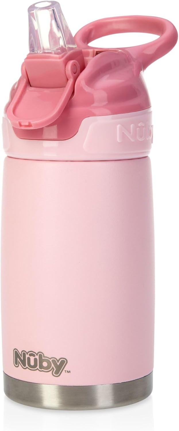 Nuby Gobelet Flip-it en acier inoxydable - Rose
