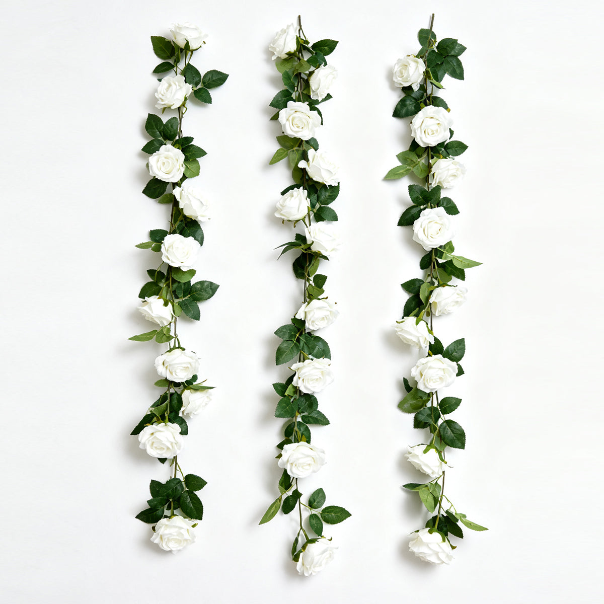 Wei's moment 3 pièces (2 mètres) Guirlande de fleurs artificielles, Guirlande de roses décorative, Mariage, Fleurs artificielles blanches, Guirlande, Guirlande de pivoines