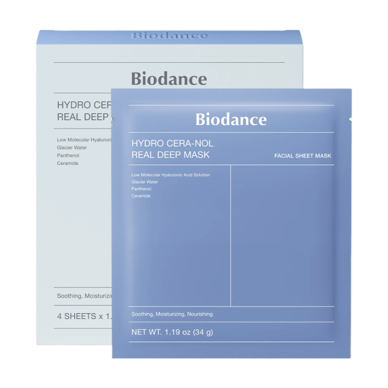 Biodance Hydro Cera-nol Real Deep Mask Lot de 4 masques apaisants et renforçants