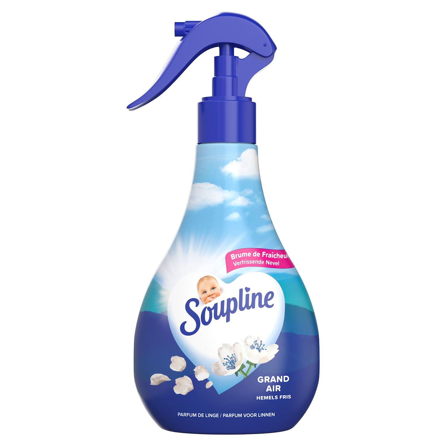 SOUPLINE Brume Fraîcheur Textile, Parfum Air Ouvert, Convient à Tous les Textiles y Compris la Laine, 300 ml