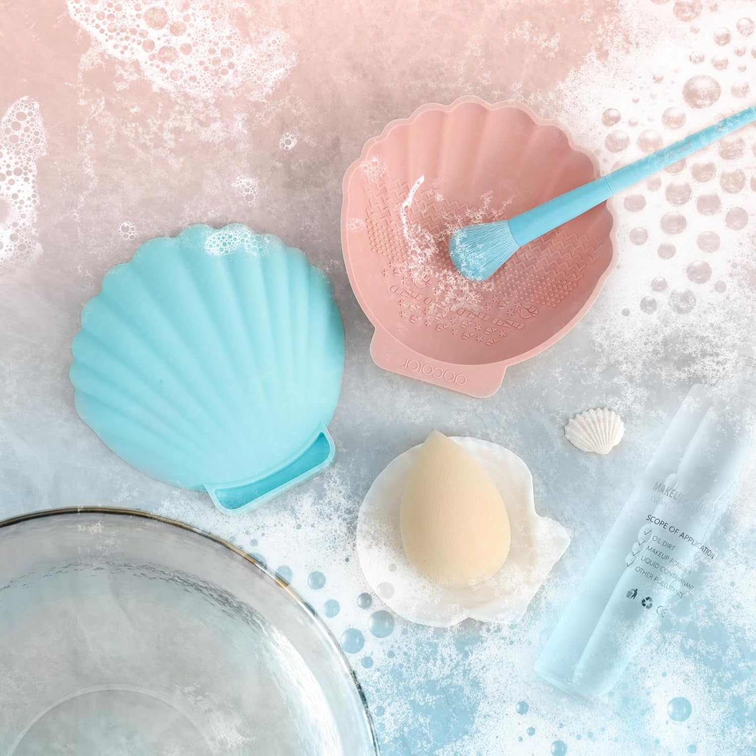 docolor Tapis de nettoyage pour pinceaux de maquillage - Modèle Blue Shell