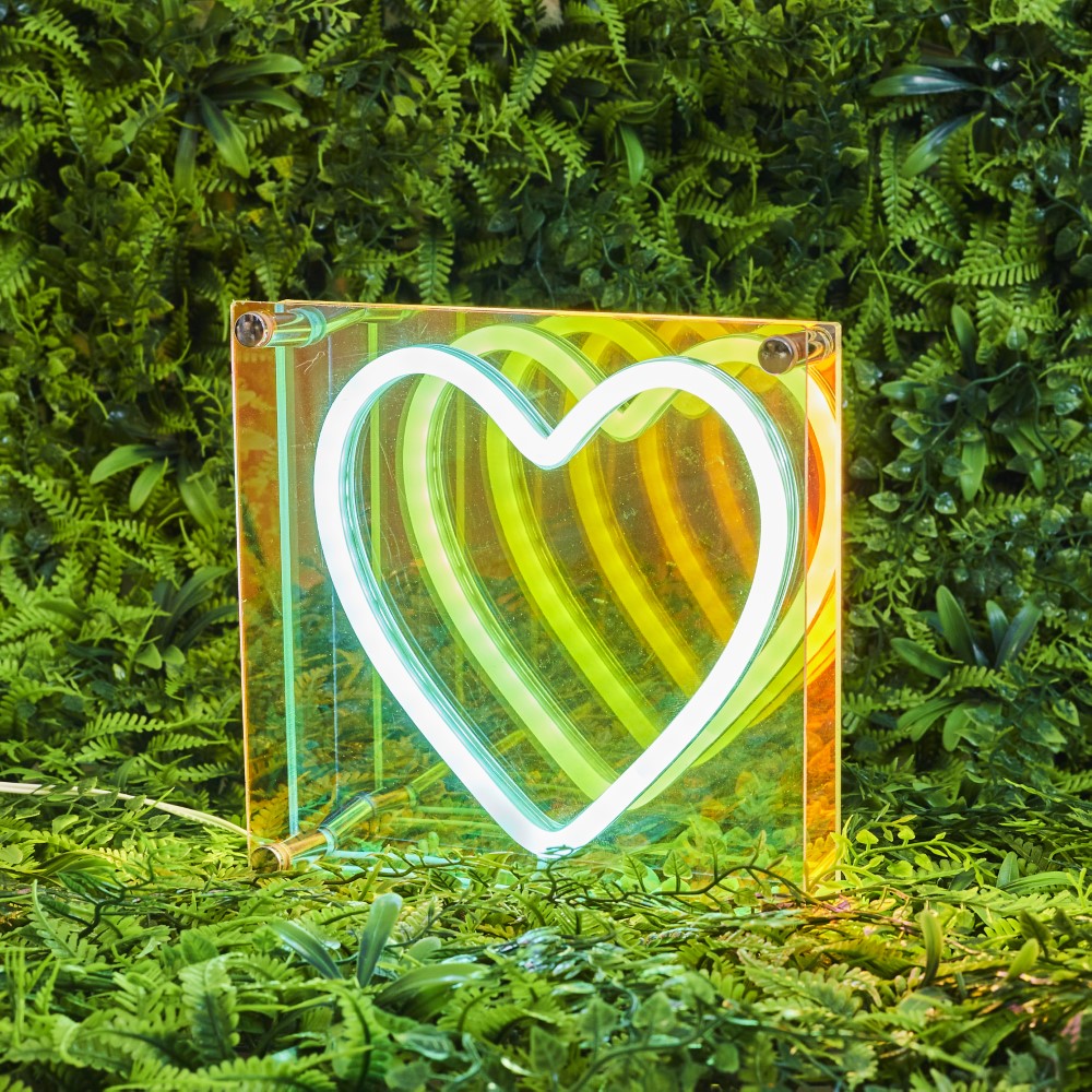 HOME DECO FACTORY Lampe cœur en acrylique à LED effet néon