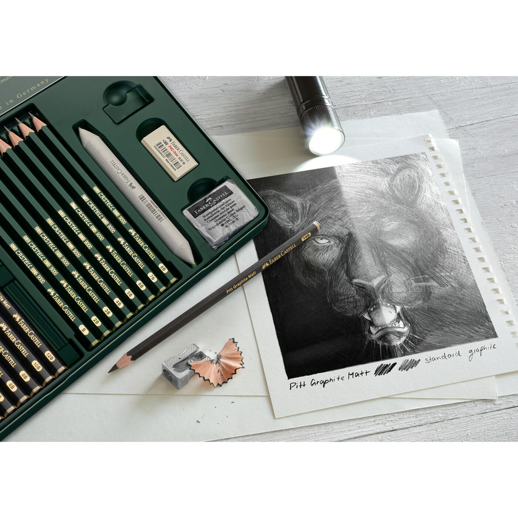 Faber-Castell Boîte de 20 crayons Castell 9000 & Pitt Graphite Matt