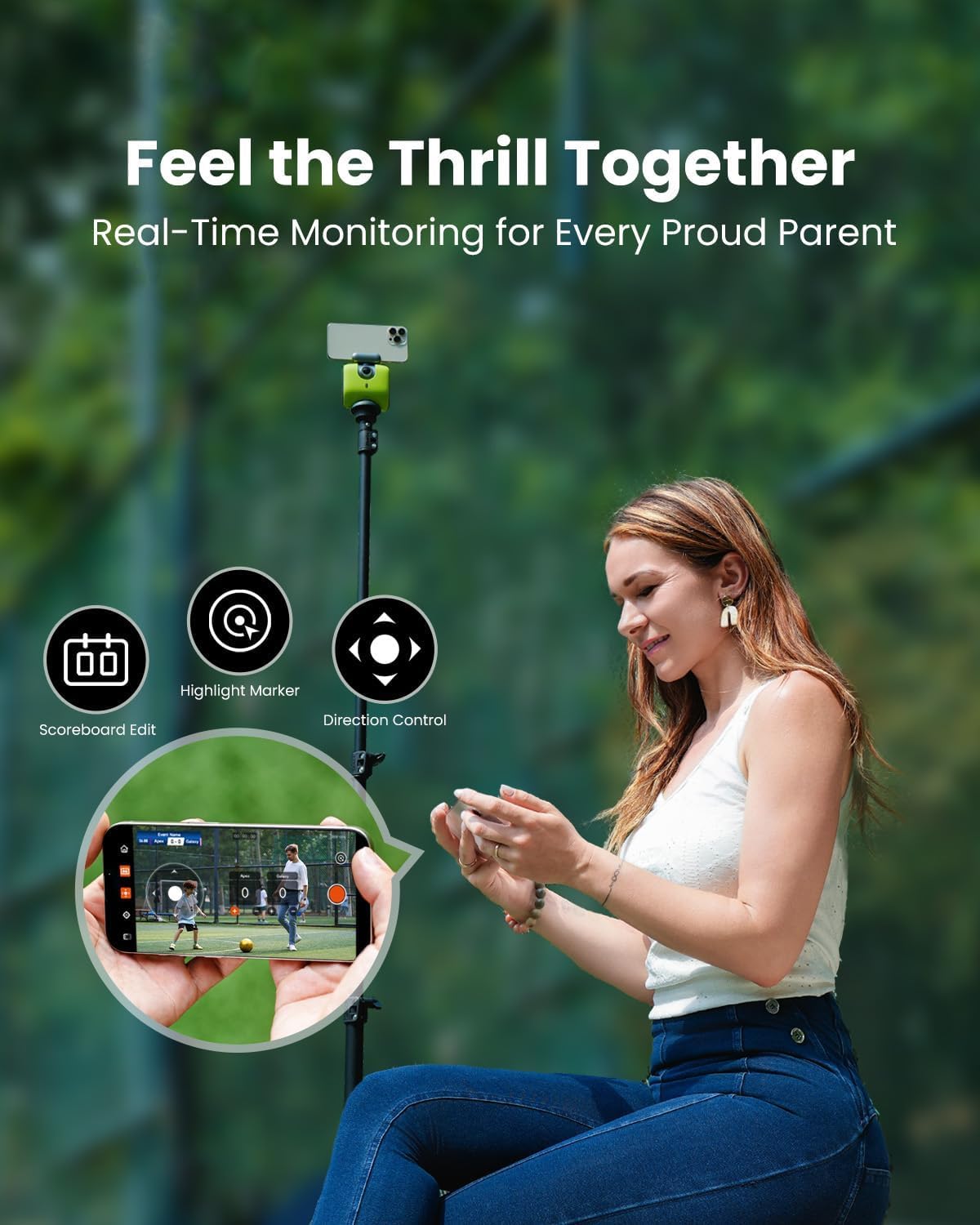 XbotGo (Cadeaux pour les fans de football) Caméléon Caméra d’action IA pour sports collectifs 4K 60 ips - Suivi automatique football et basket-ball