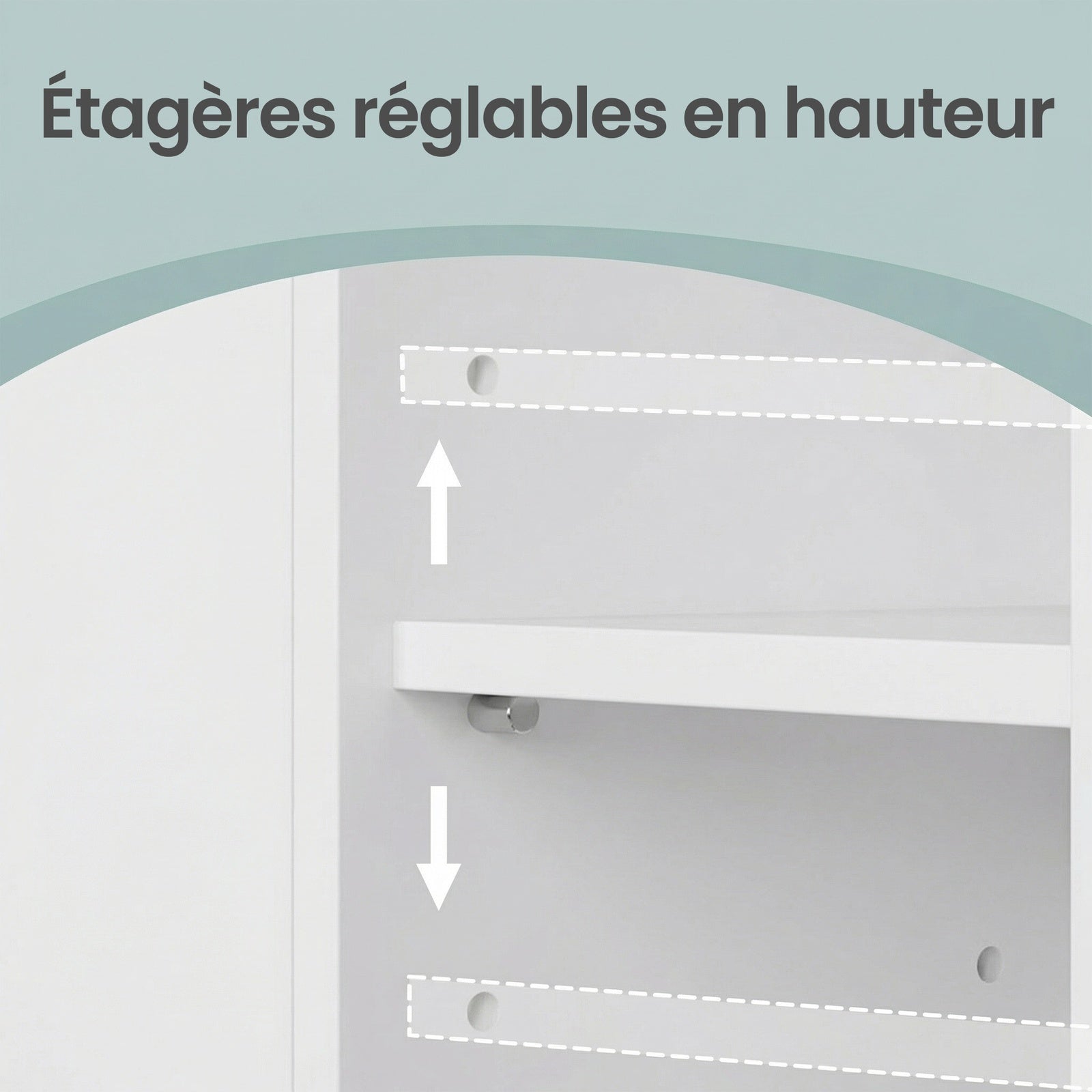 JOYFURNOS Armoire haute de salle de bain, Meuble de rangement mince, Placard étroit, Blanc