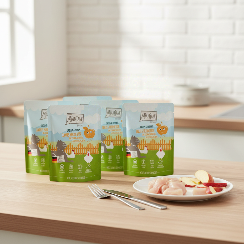 [Peut être servi frais pour l'été] MjAMjAM Quetschie Nourriture humide pour chat poulet pomme 300 g x 6