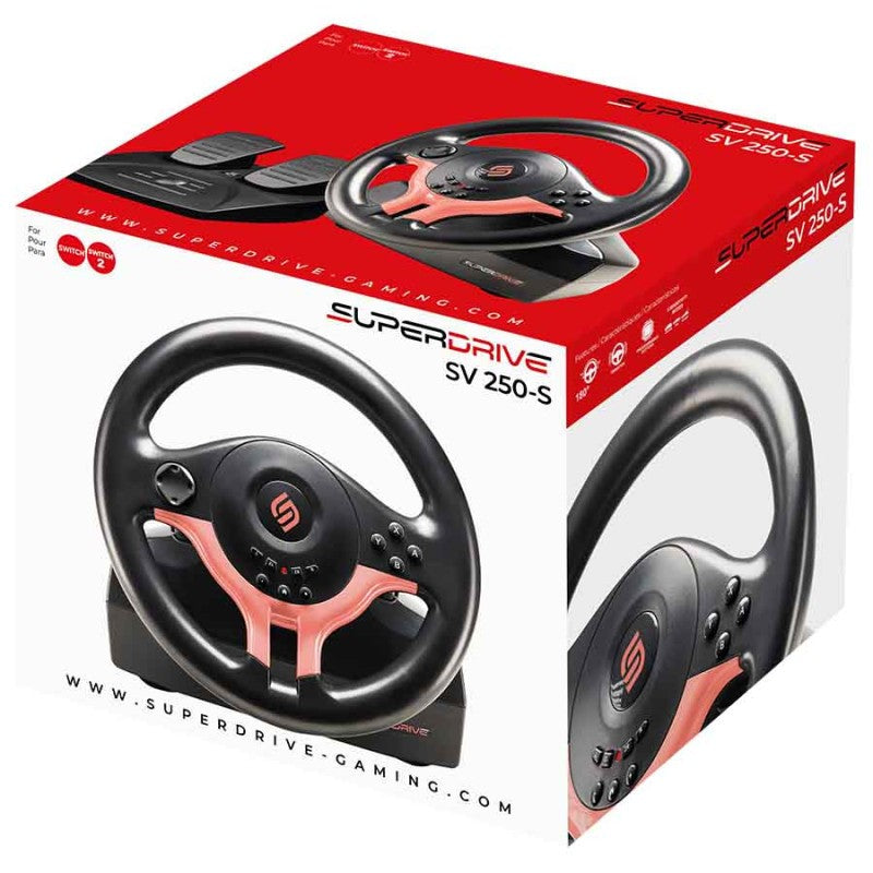 Subsonic Volant Superdrive SV250-S compatible avec SW2/SW - Édition rouge