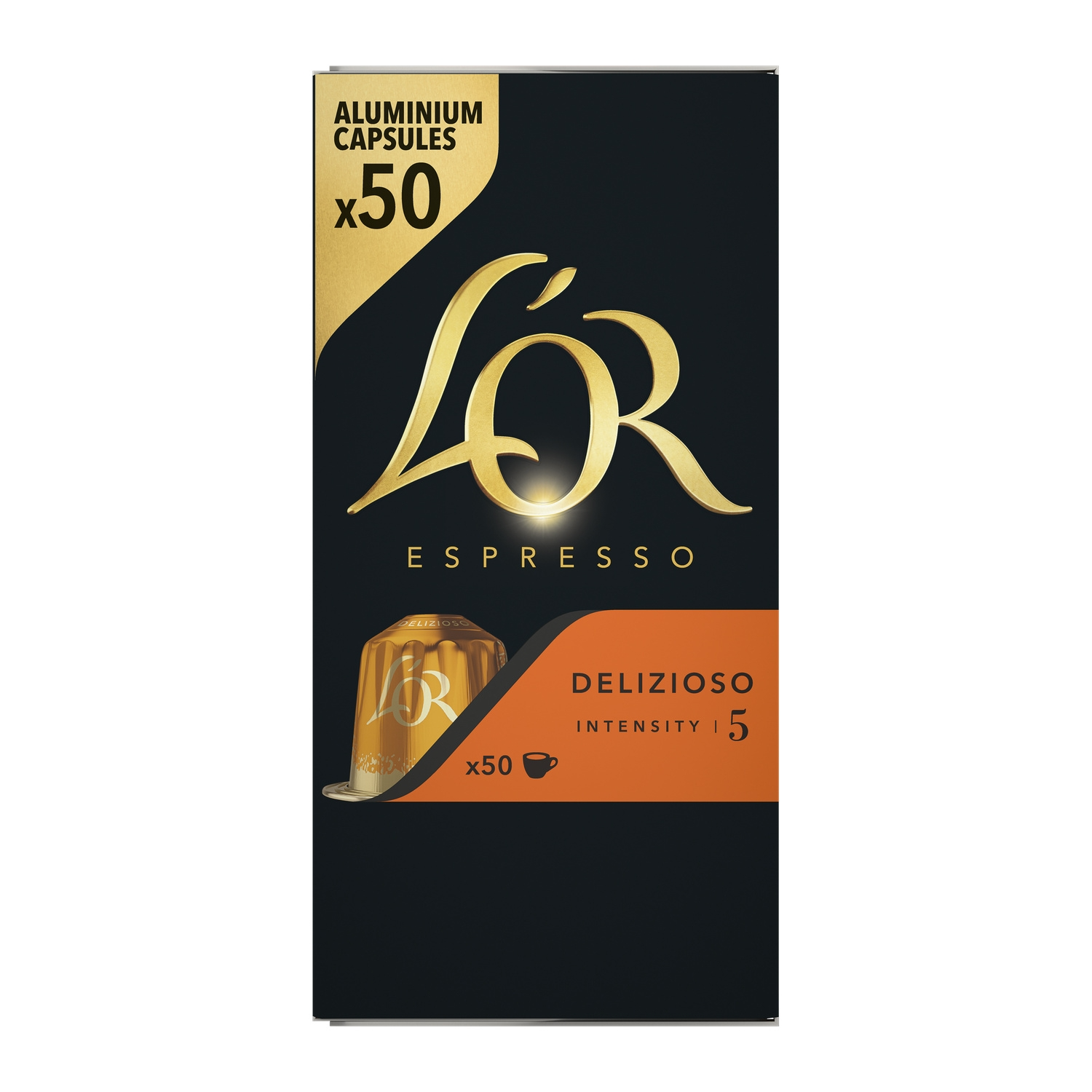 L'OR Café Capsules Delizioso Intensité 5 Compatibles Nespresso® la boîte de 50 capsules