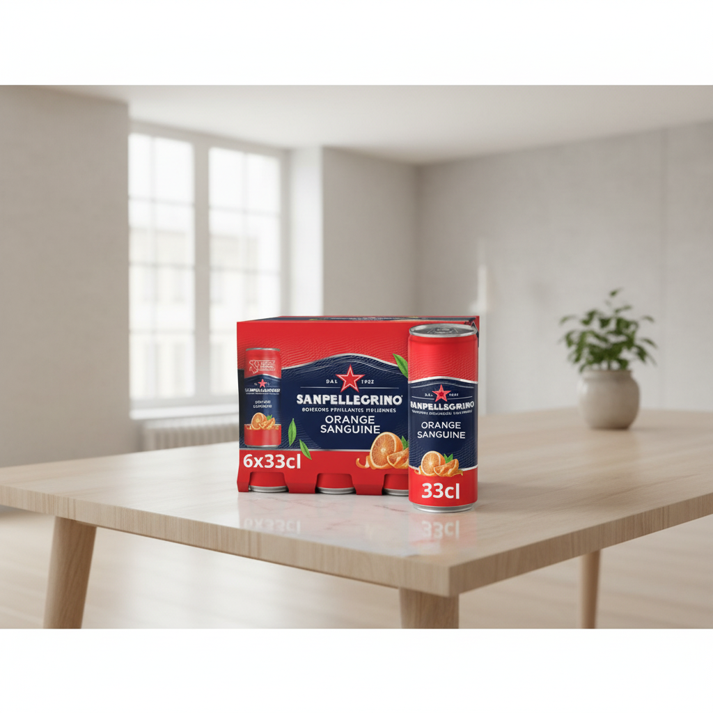 SAN PELLEGRINO Boisson pétillante à l'orange sanguine - 6 x 330 ml