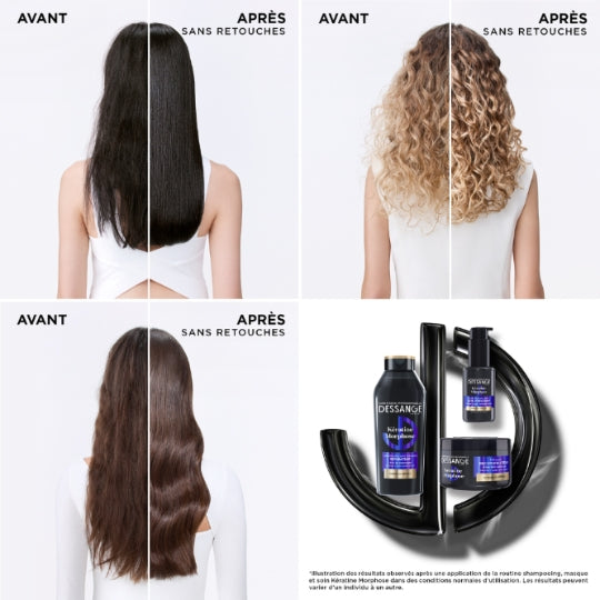 DESSANGE Keratin Morphose Masque Capillaire Reconstructeur pour Cheveux Abîmés, 280 ml