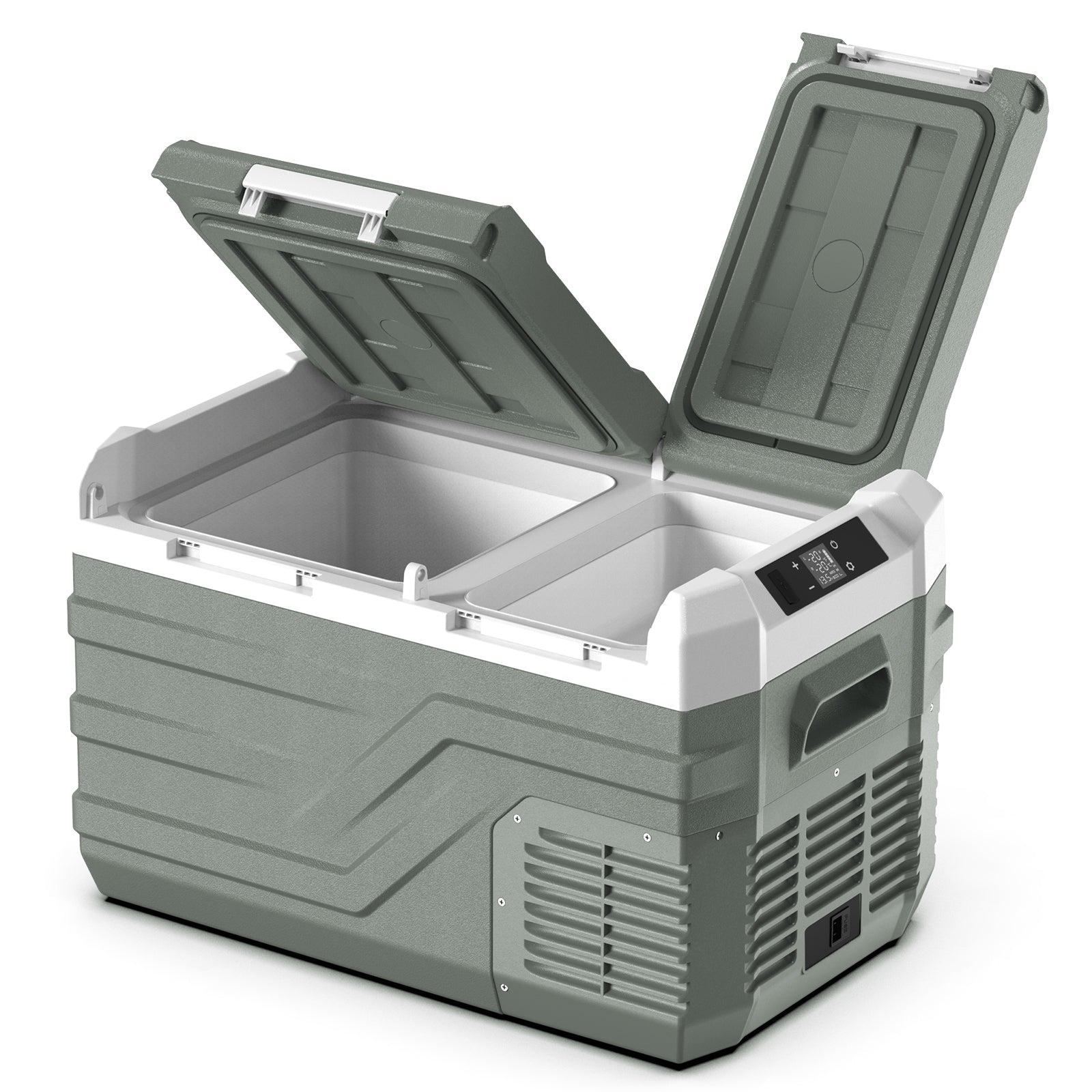 Alpicool NLS35 Réfrigérateur de voiture 20 L, portable, 12 V/24 V, 100-240 V, -20 à 20 °C, double compartiment, boîtier de refroidissement électrique pour voiture, camping et voyage