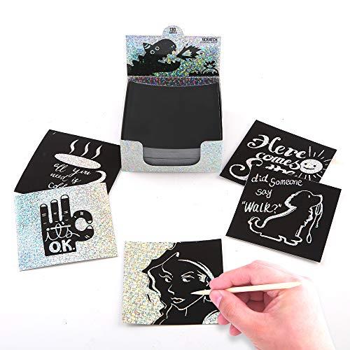 Joan Miro (Jar Melo) Kit de notes à gratter - Paillettes holographiques argentées