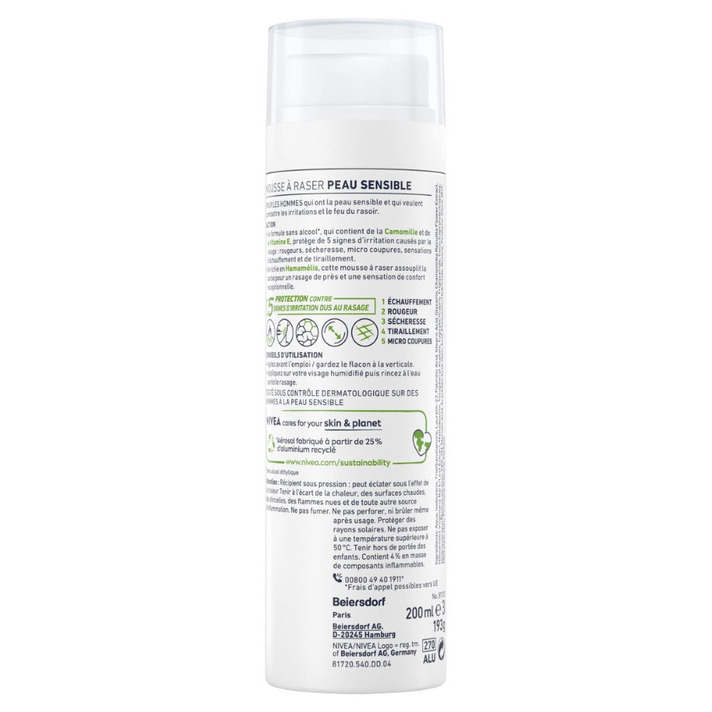 NIVEA MEN Sensitive Visage Mousse à Raser 200 ml
