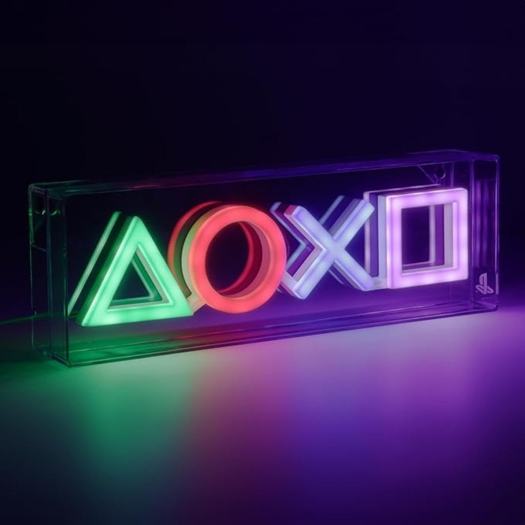 PlayStation Icons Lumière LED Néons - sous Licence Officielle - 30 cm - Fixation Murale - Alimenté par USB