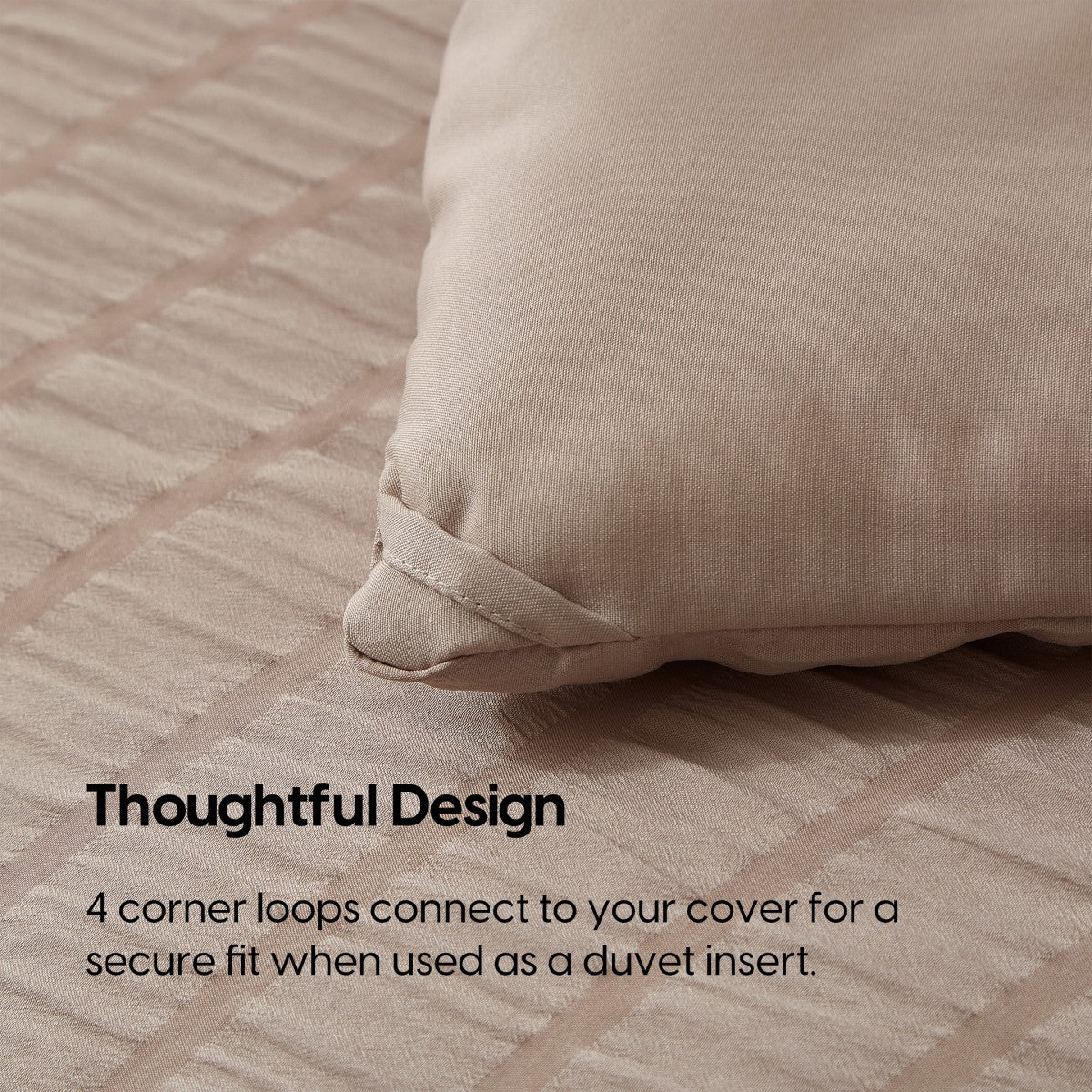 Meeallhome Parure de couette texturée seersucker 135 x 200 cm/1 taie 80 x 80 cm Kaki