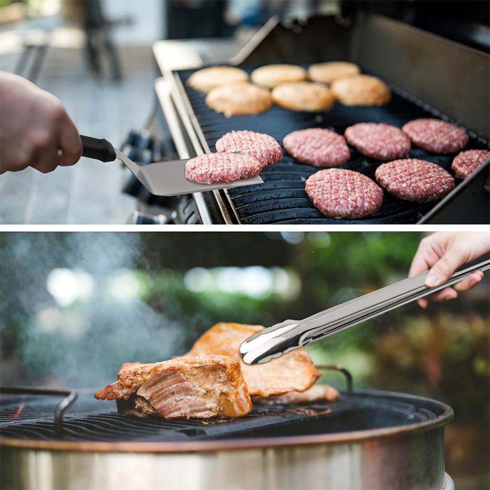 Huacan Set d'ustensiles pour barbecue en acier inoxydable 27 pièces