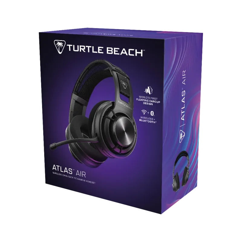 Turtle Beach Atlas Air – Casque gaming sans fil – PC, PS5, Xbox Series X|S et Switch 2 – 2,4 GHz + Bluetooth et mode filaire – Design ouvert – Audio haute résolution 24 bits – Microphone détachable – Noir