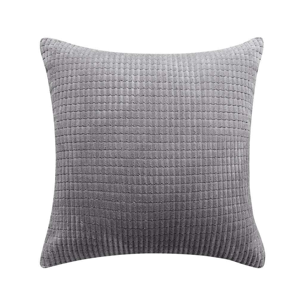 Deconovo Housse de coussin en velours gris clair 50 x 50 cm - 1 pièce