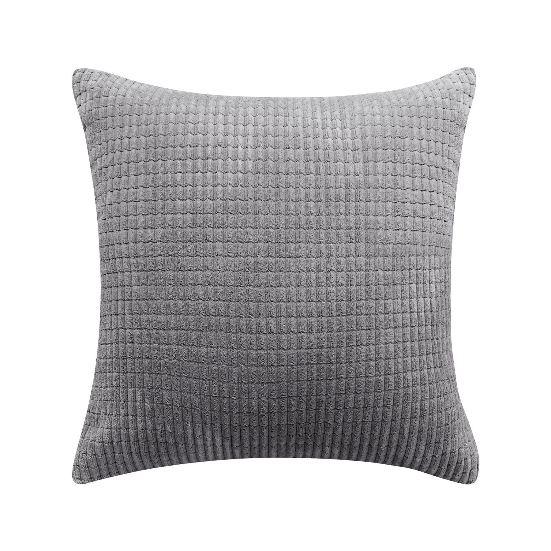 Deconovo Housse de coussin en velours gris clair 50 x 50 cm - 1 pièce