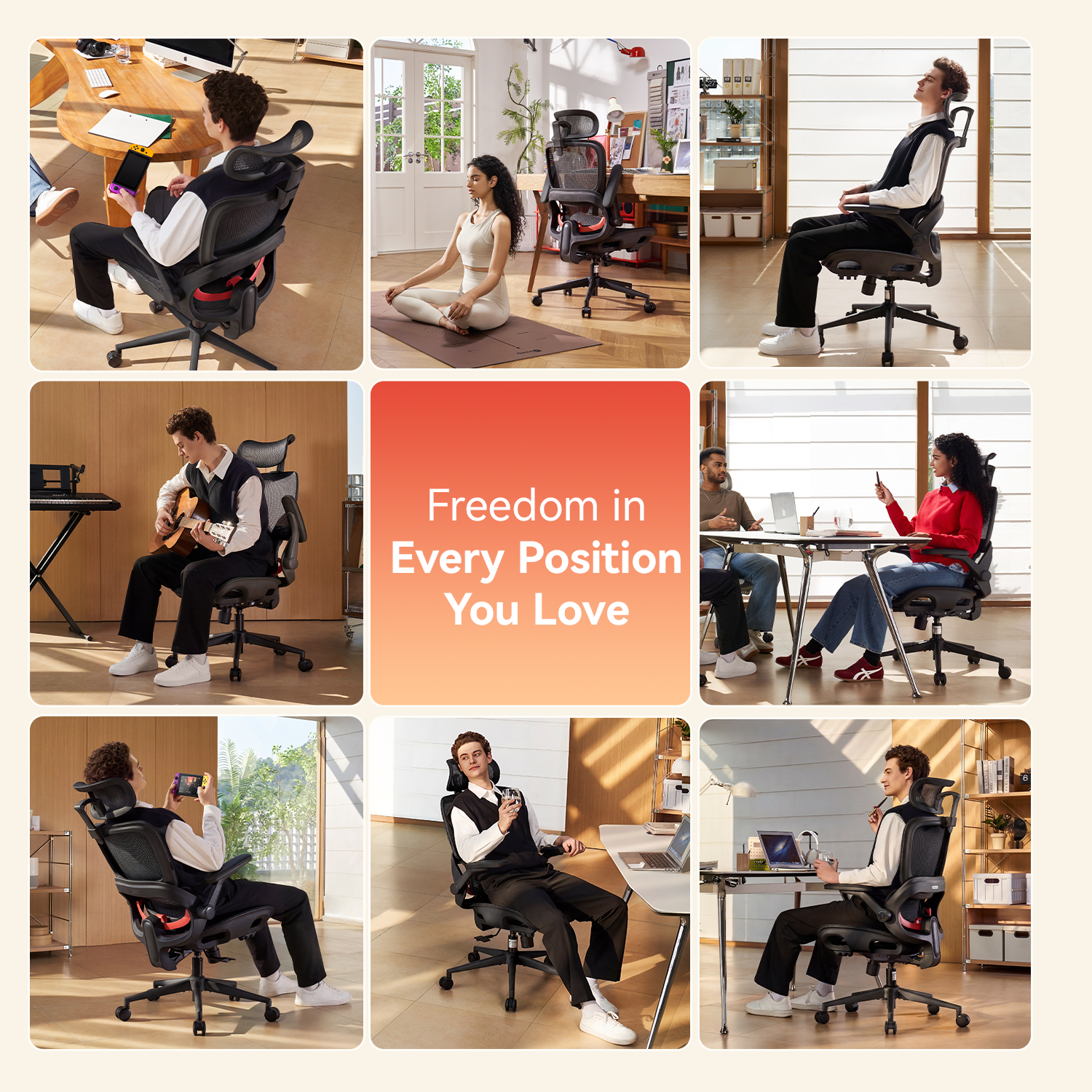 SIHOO B100 Ultra Chaise de bureau ergonomique, Chaise de bureau en maille avec soutien lombaire adaptatif, Chaise d’ordinateur avec appui-tête large