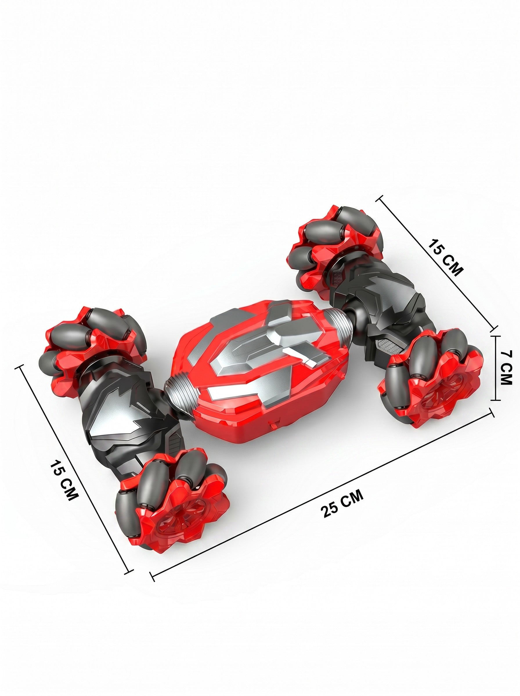 Voiture de Cascade RC Gestuelle 4WD 26cm, Véhicule Monstre Transformable de Montagne de Plein Air Double Contrôle 2,4 g, Cadeau de Loisirs pour Garçons et Filles à Partir de 8 Ans, One Piece en Rouge