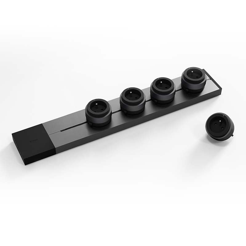 GONEO Rail de prises mural 750 mm noir