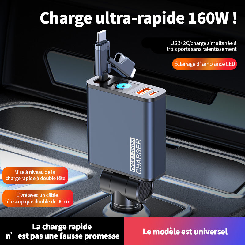ATSHARK K006S Chargeur de voiture Verre/plastique technique PC+ABS/alliage d'aluminium 1 pièce Bleu noir