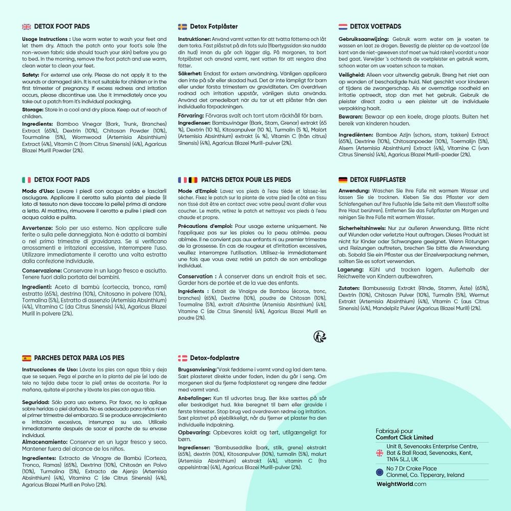 WeightWorld Patchs de pieds détox 30 patchs