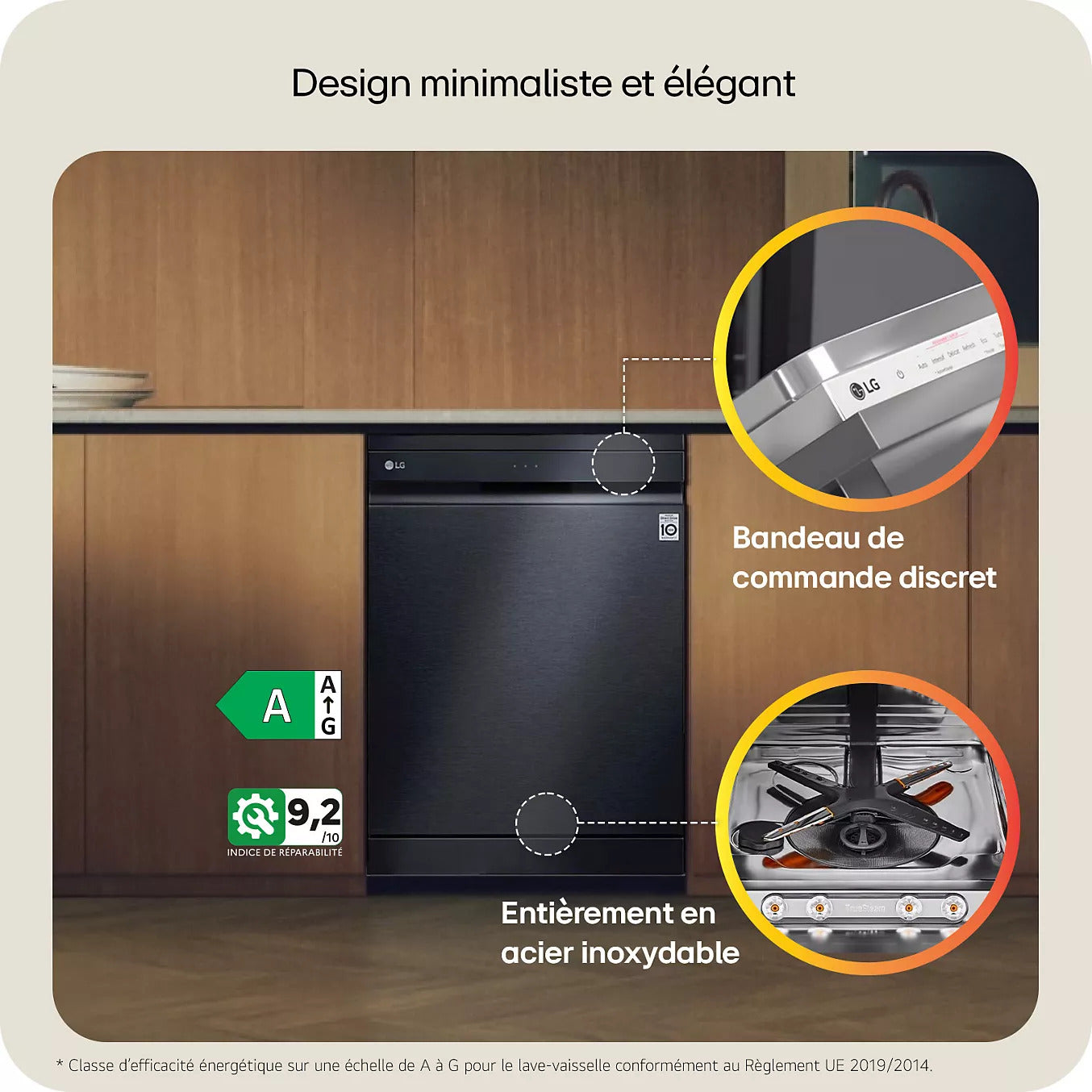 LG DF587HMS Lave-vaisselle pose libre 60 cm - 14 couverts - Noir mat - Classe A