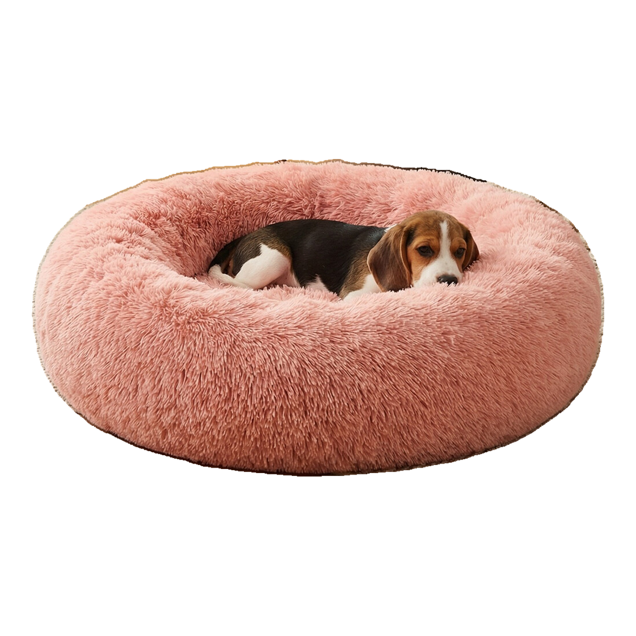 JOYFURNOS Panier pour chien en forme de beignet, Housse amovible et lavable, Rose