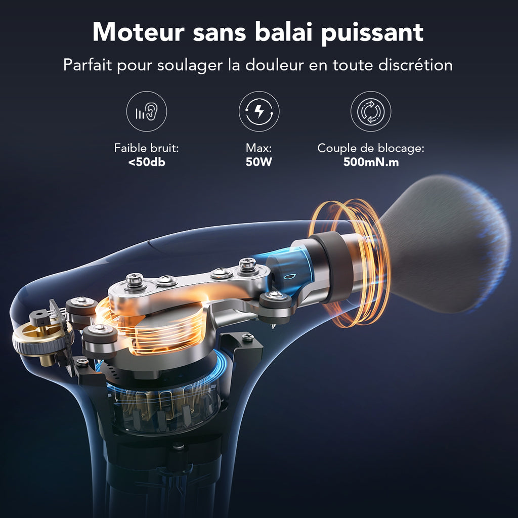 SKG FS700 Pistolet de massage Soulagement des douleurs musculaires Le choix des professionnels pour les athlètes Plus puissant Léger et silencieux Cadeau pour l'être aimé