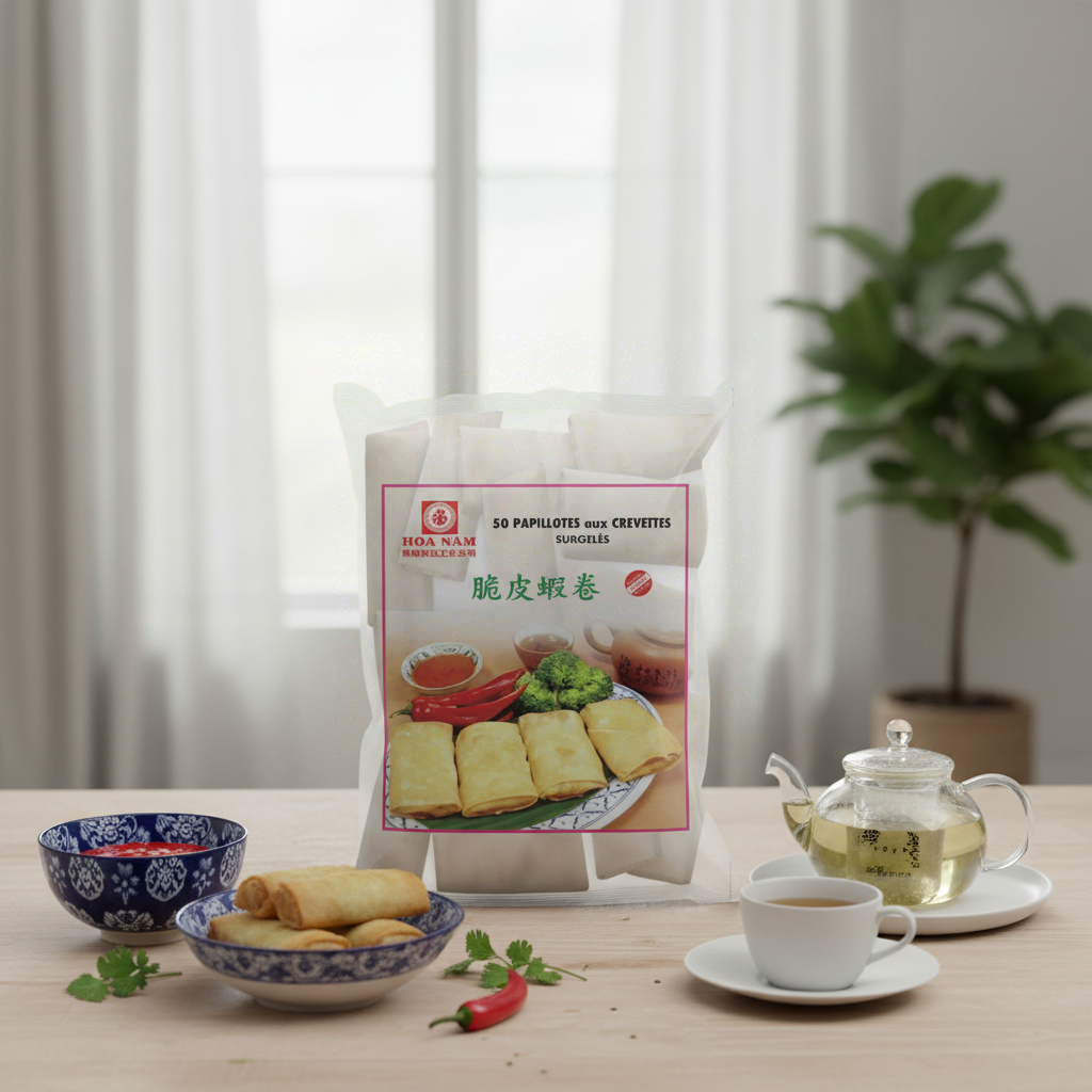 HOA NAM Sachet de 50 papillotes aux crevettes surgelées - 1,38 kg