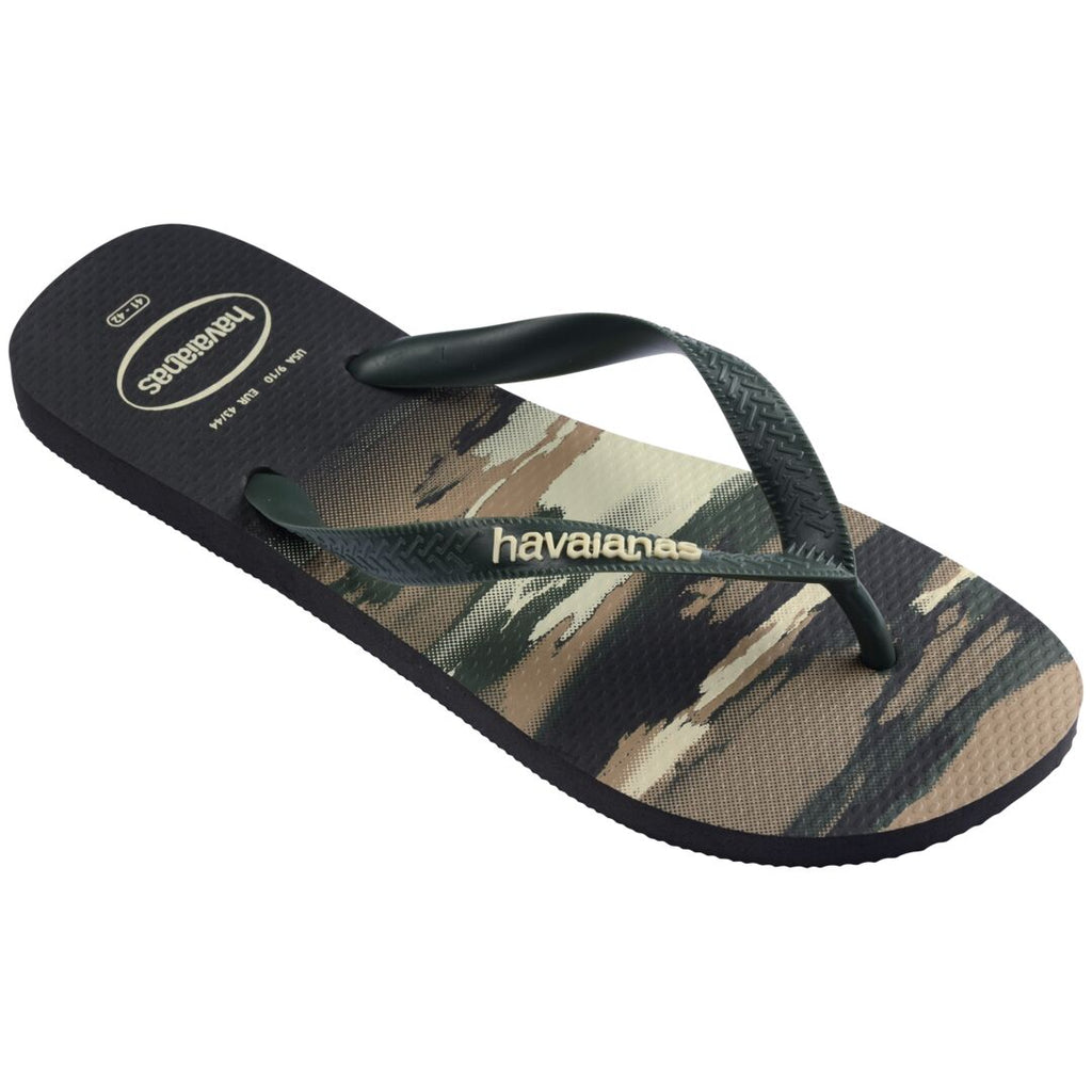 HAVAIANAS Top Camu Tongs Black/Olive Green
