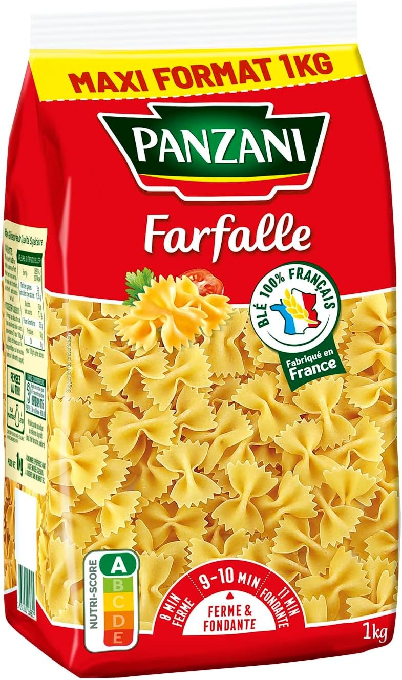 Panzani Pâtes Farfalle Noeud papillon, 1 kg