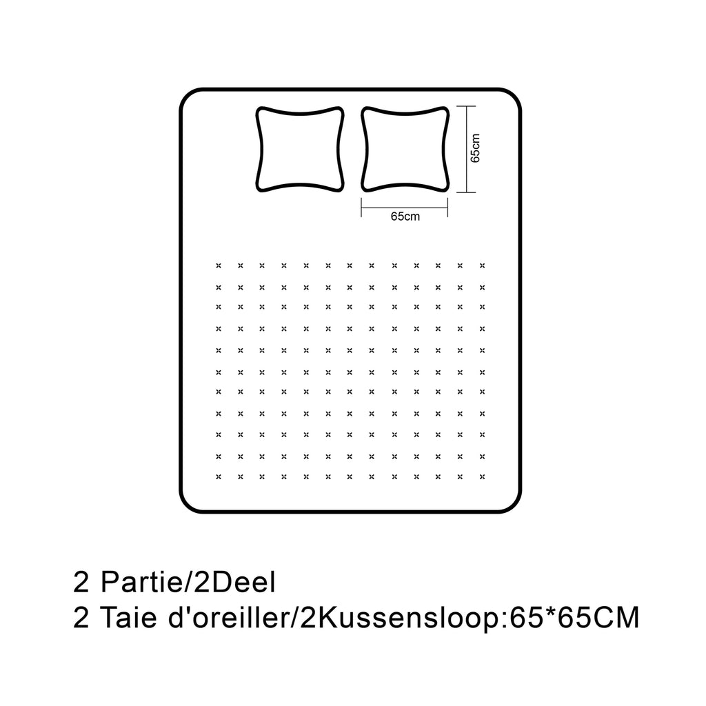 Lot de 2 taies d'oreiller en bambou, gris foncé, 65 x 65 cm x 2