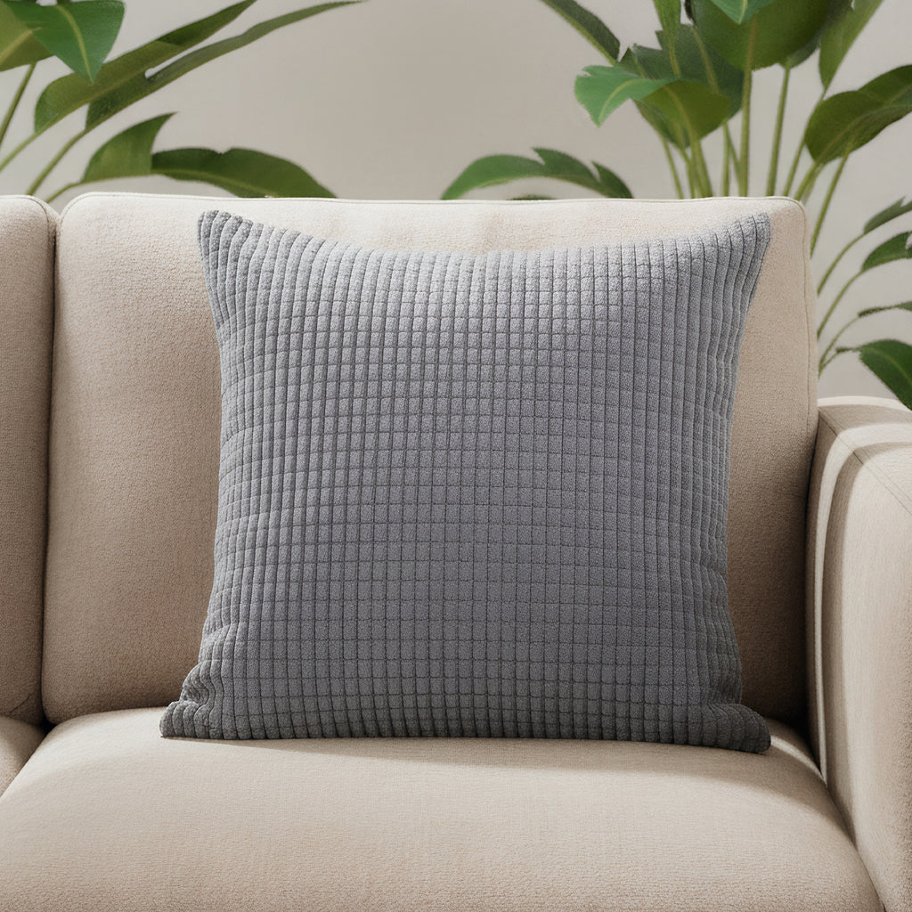 Deconovo Housse de coussin en velours gris clair 50 x 50 cm - 1 pièce