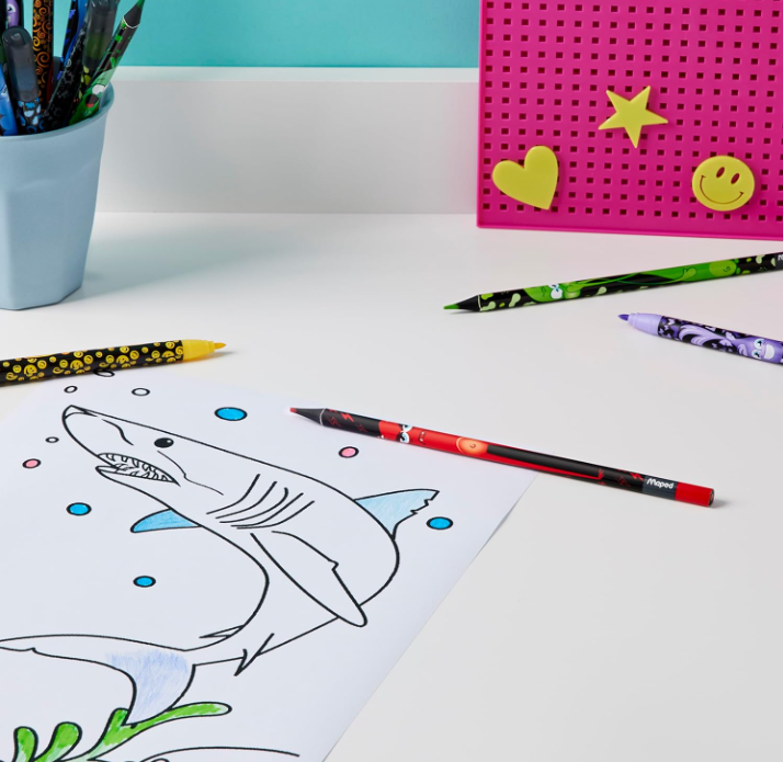 Maped Color'Peps Monster Crayons de Couleur Résine Triangulaires 24 Couleurs
