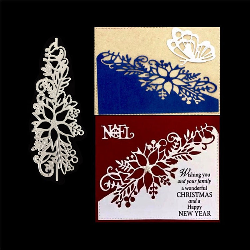 Cadres en dentelle de Noël avec fleurs, DIY Artistes de scrapbooking, Dies de découpe en métal, Stencils de découpe pour scrapbooking, Dies de découpe pour Stitch, Cadeau DIY en métal