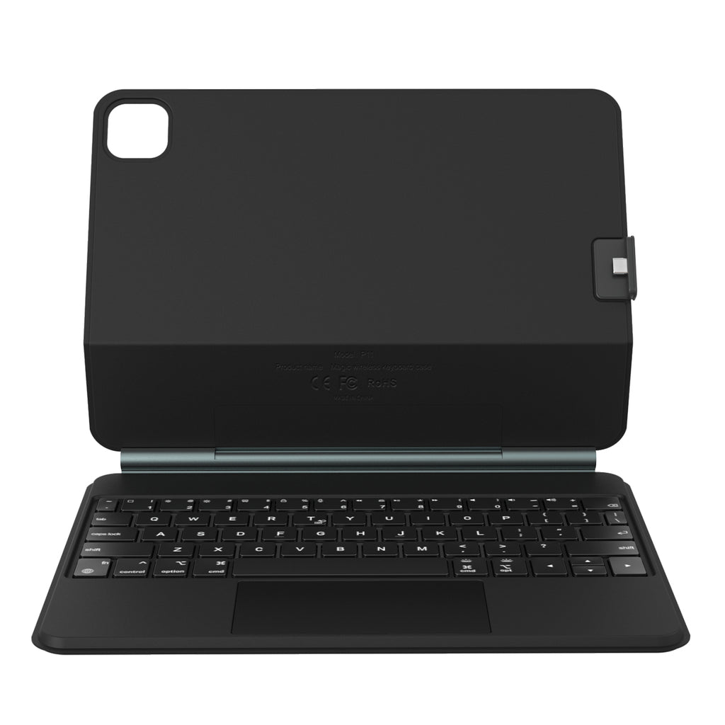 Rexsun Étui Clavier Pour Tablette Design Flottant Magnétique, Housse De Protection Détachable, Pavé Tactile De Précision Pour iPad Pro 11"/Air 10,9"/11", Modèle P11-1 Noir