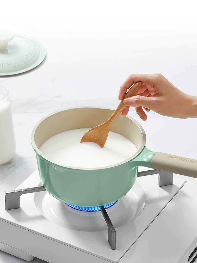 COOKER KING Casserole à Lait Antiadhésive, Casserole pour Aliments pour Bébés à Revêtement Sans PFAS, Petit Casserole avec Récupérateur de Huile
