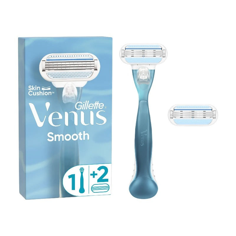Gillette Venus Smooth Rasoir pour femme 1 manche + 2 recharges de lames de rasoir