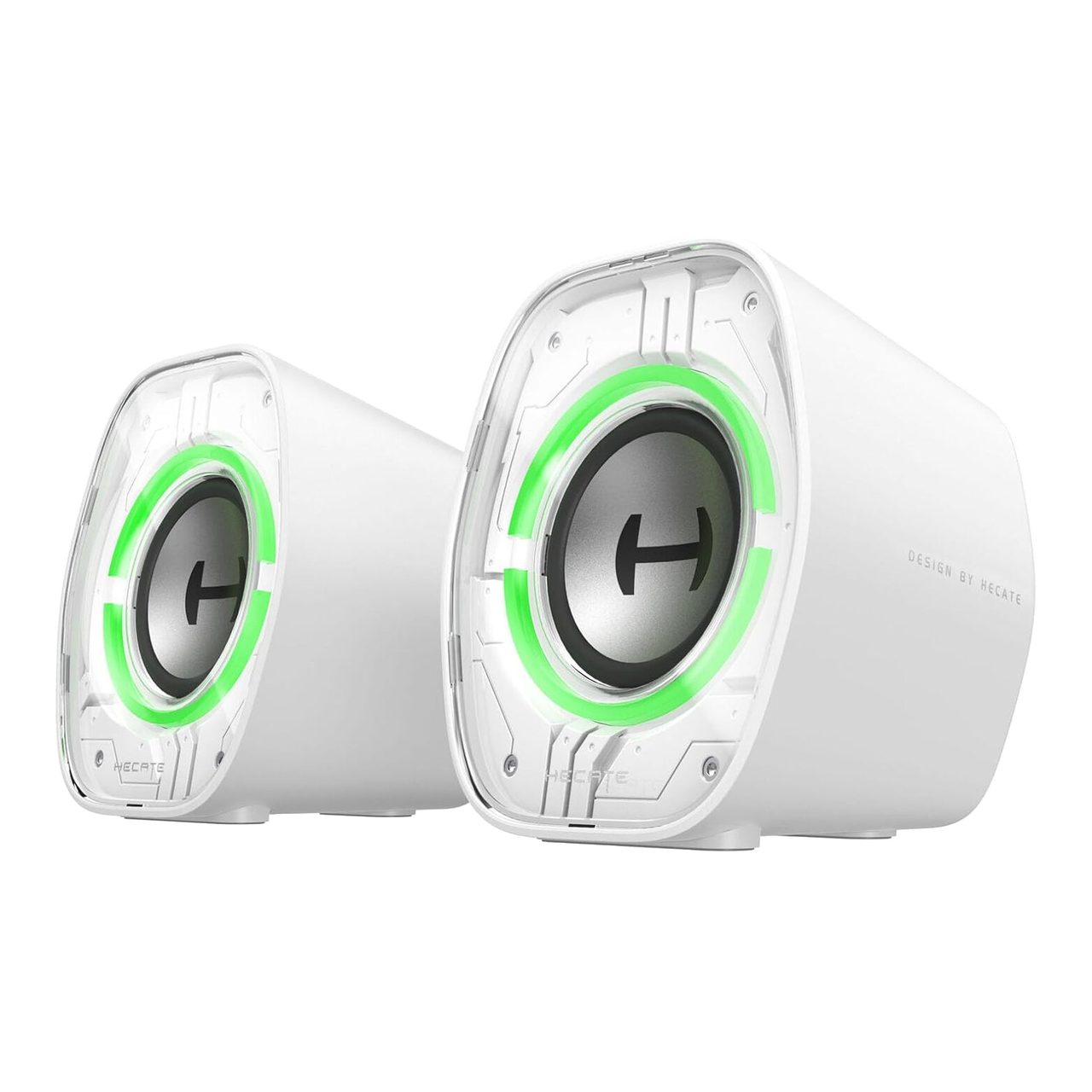 Enceintes de Bureau Gaming Edifier G1000 II pour Ordinateur, Haut-Parleur Large Bande 2,5" et Basses Renforcées, Bluetooth 5.4 USB-C AUX, 9 Modes d’Éclairage RGB Dynamiques pour PC - Blanc